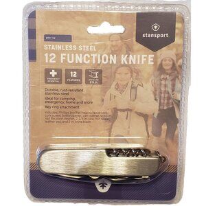 Stansport Multi Tool Knife 12 Function Stainless Steel Rust Resistant Key Ring